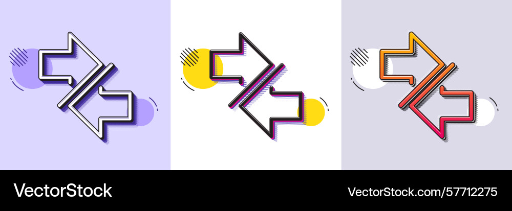 Synchronize arrows line icon arrowheads halftone Vector Image