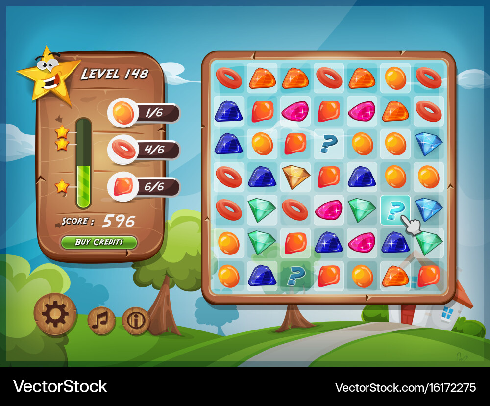 Tablet Game UI - Clicker Style vector image