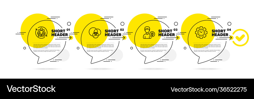 Teamwork person idea and euler diagram icons set Teamwork person idea and euler diagram icons set vector image