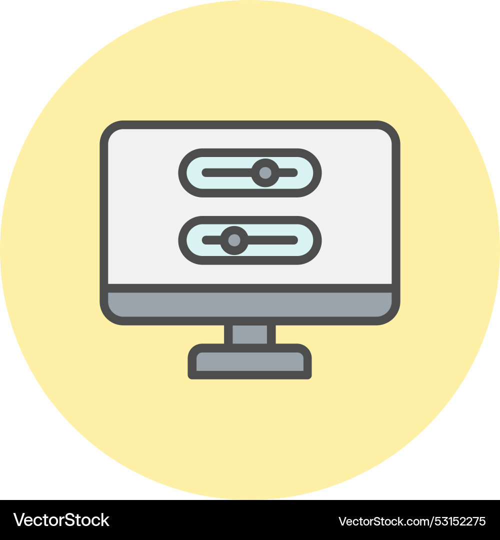 Toggle button line filled circle icon Vector Image