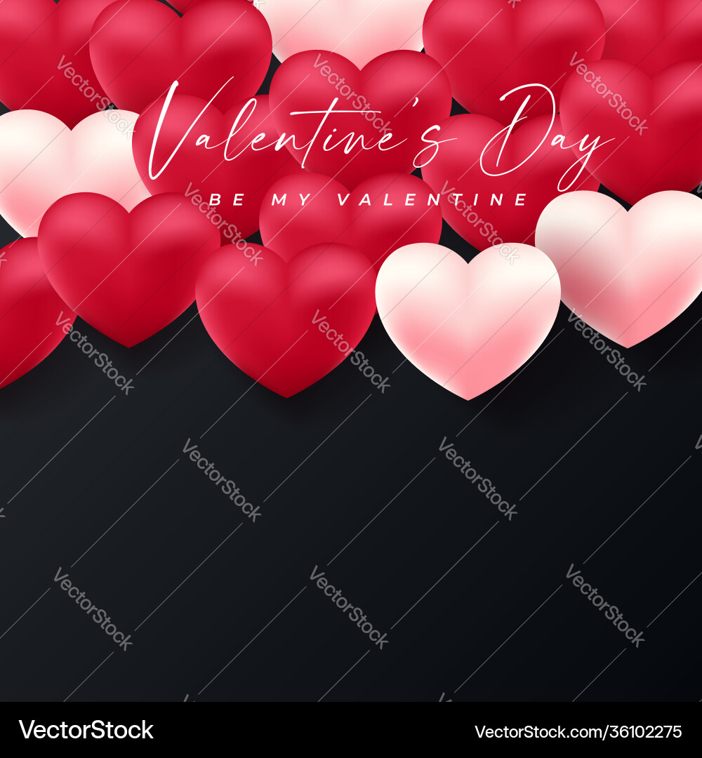 Valentines day background design with realistic Valentines day background design with realistic Vector Image