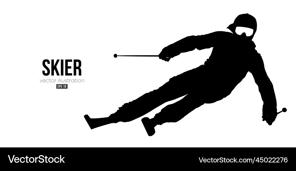 Abstract silhouette of a skiing on white Abstract silhouette of a skiing on white Vector Image