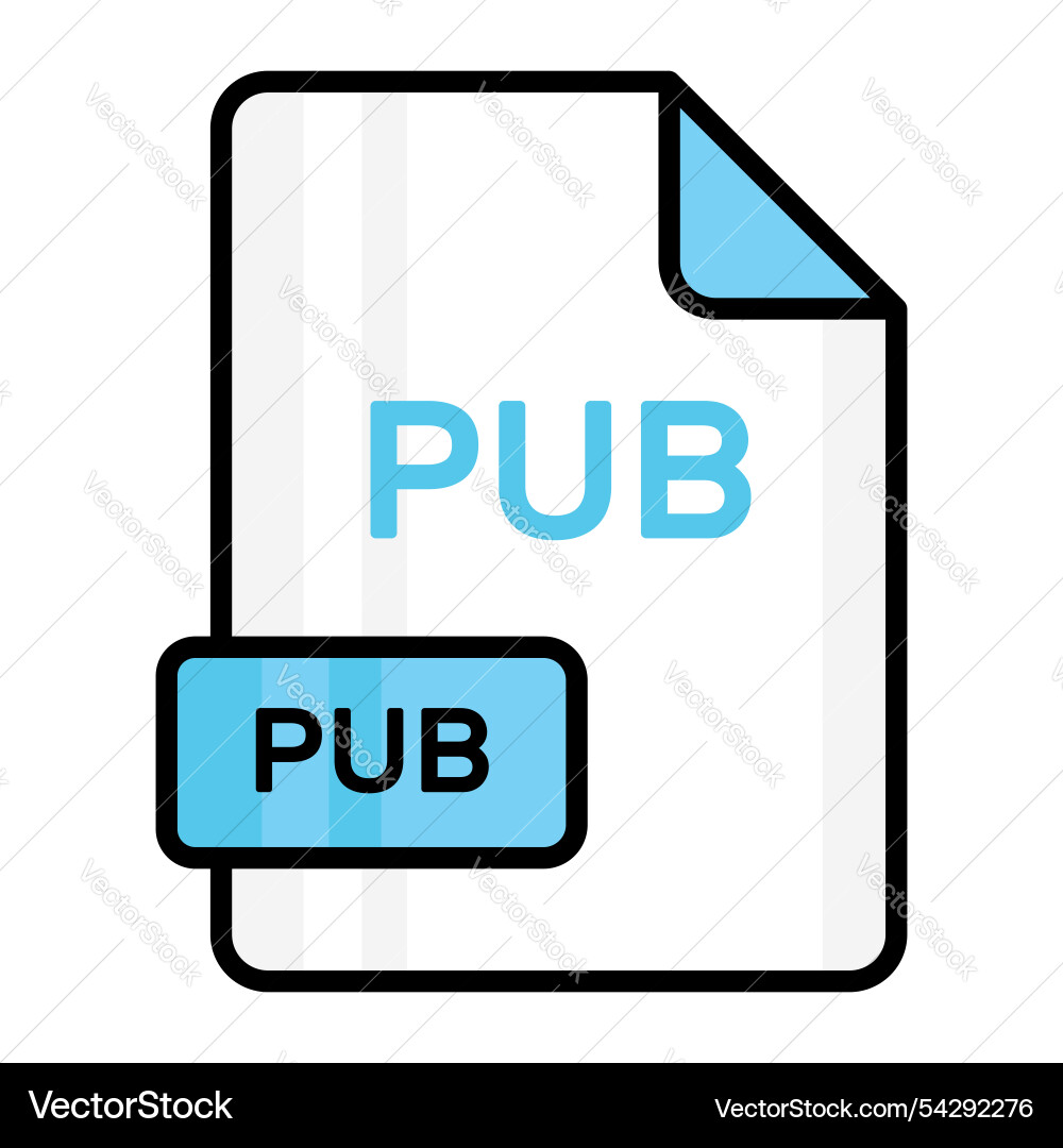 An amazing icon of pub file editable design Vector Image