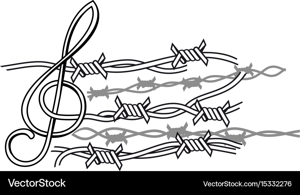 Barbed Wire Music Vector Image