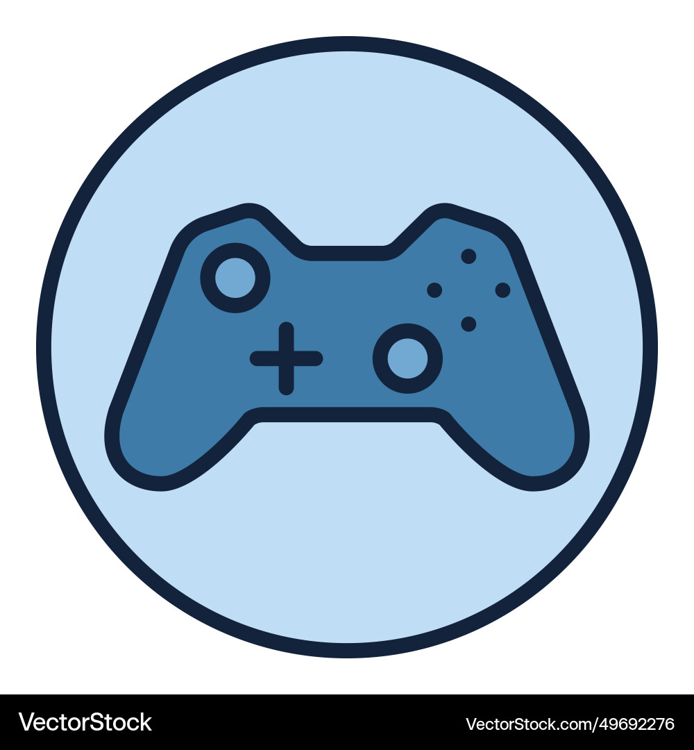Circle with gamepad device for games colored icon Circle with gamepad device for games colored icon vector image