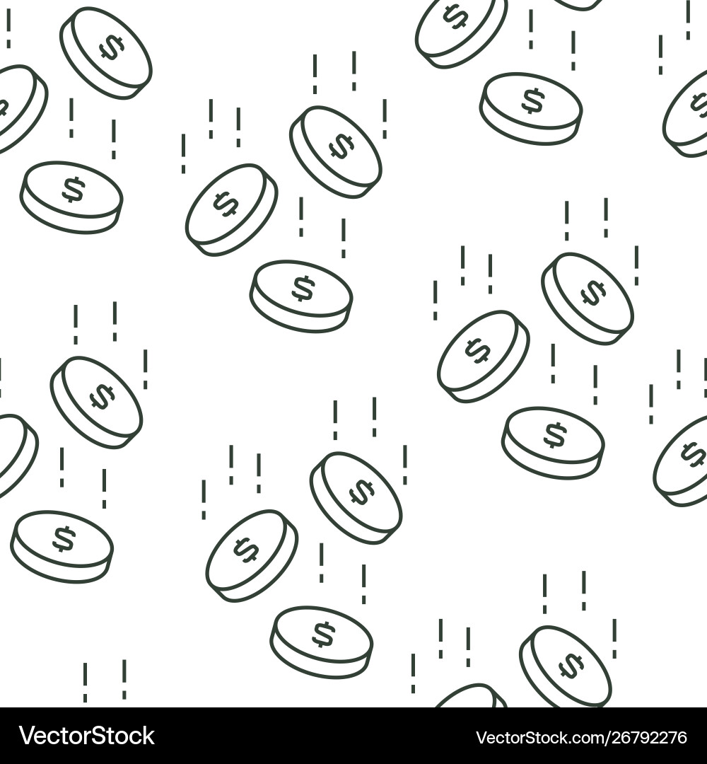 Falling Coins Seamless Pattern vector image