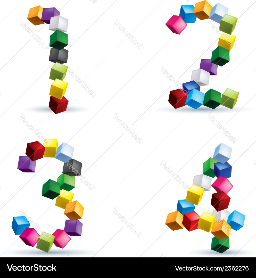 Figures made of colored blocks Vector Image