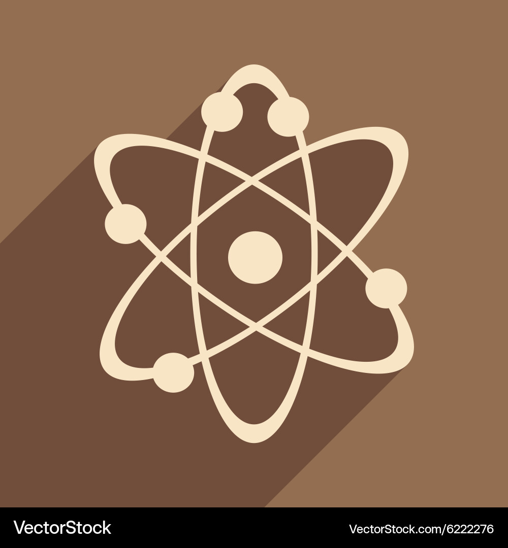 Flat with shadow icon and mobile application atoms vector image