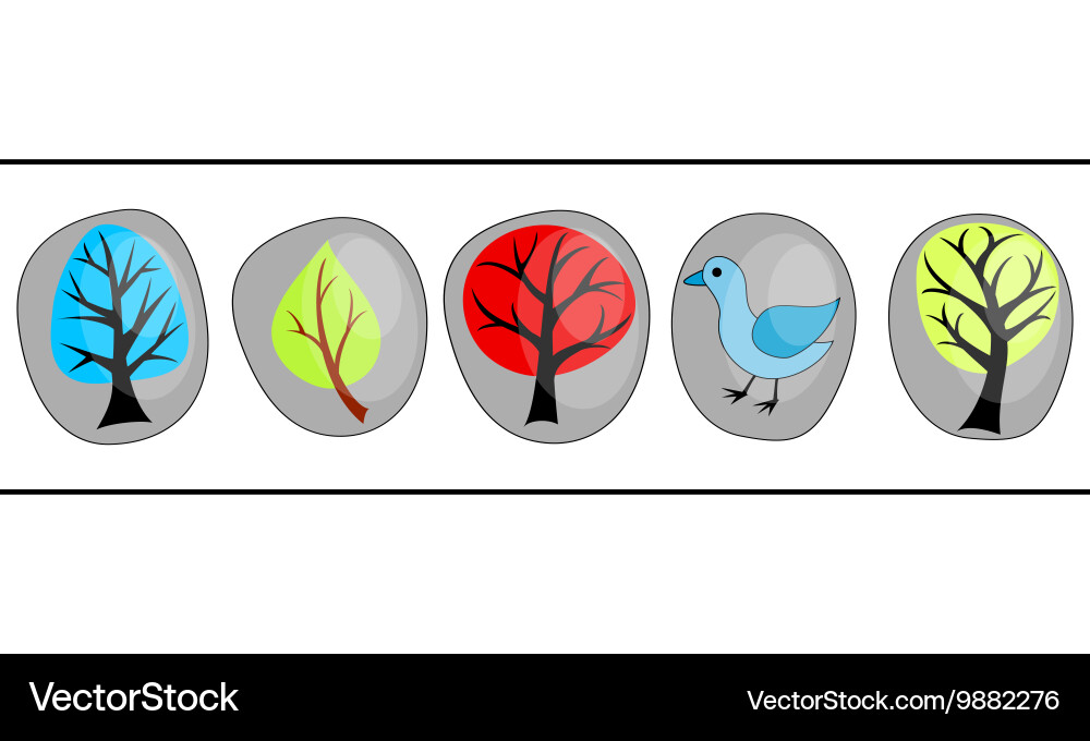 Frame with abstract trees Vector Image