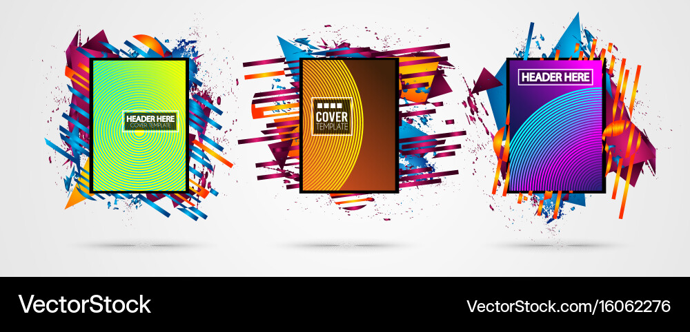 Futuristic frame art design with abstract shapes vector image