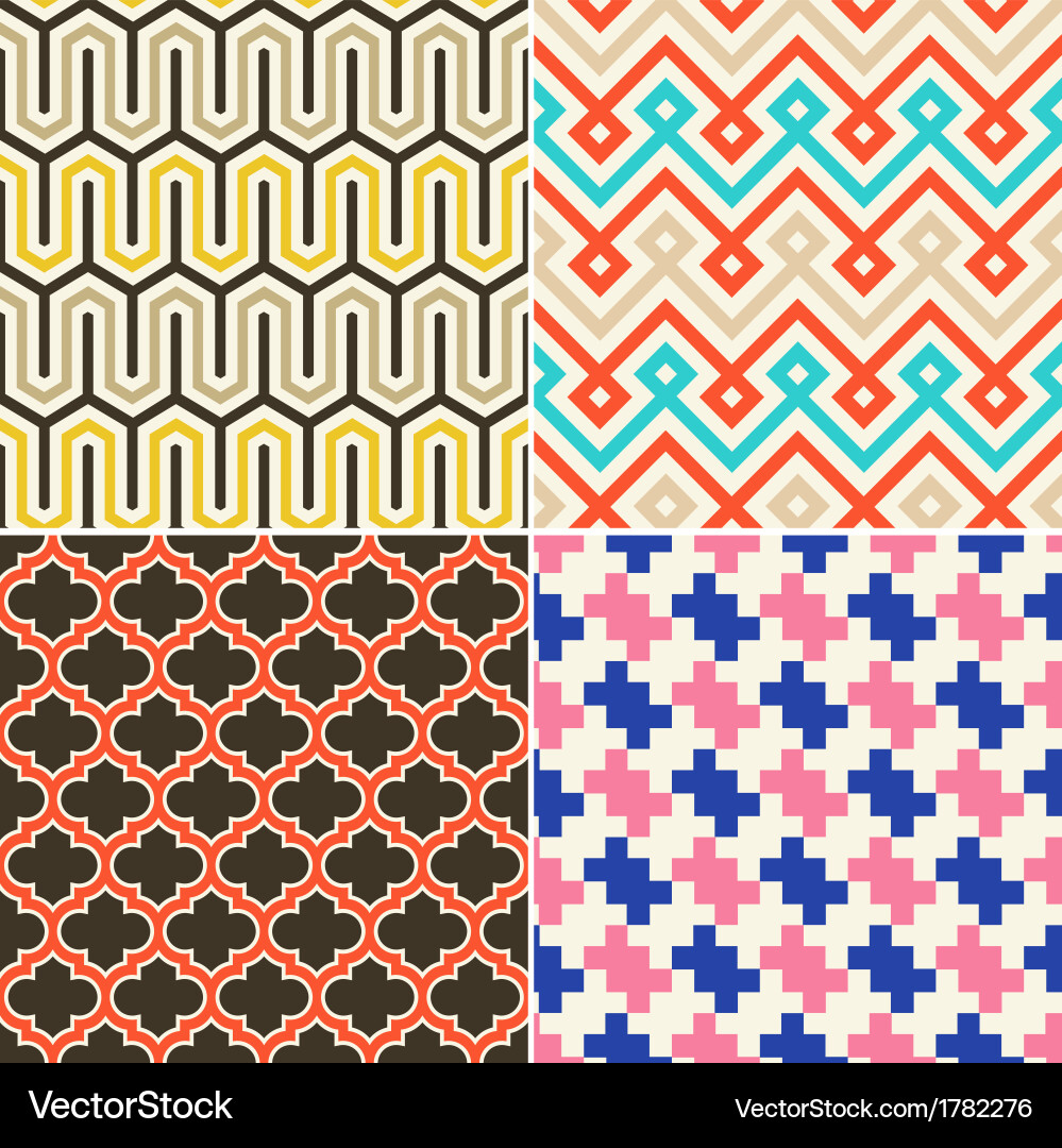 Geometric Pattern Set - Colorful Tiles vector image