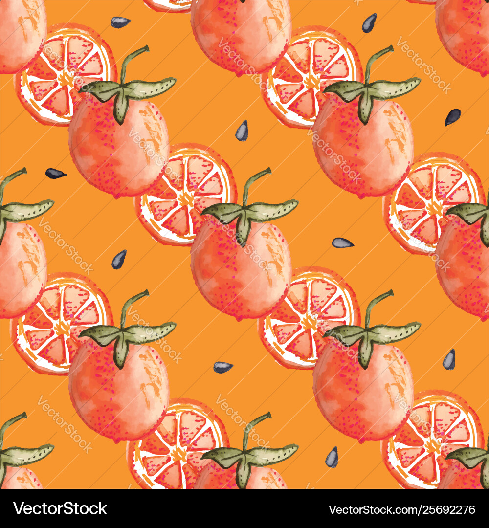Grapefruits seamless pattern repeat tile Vector Image