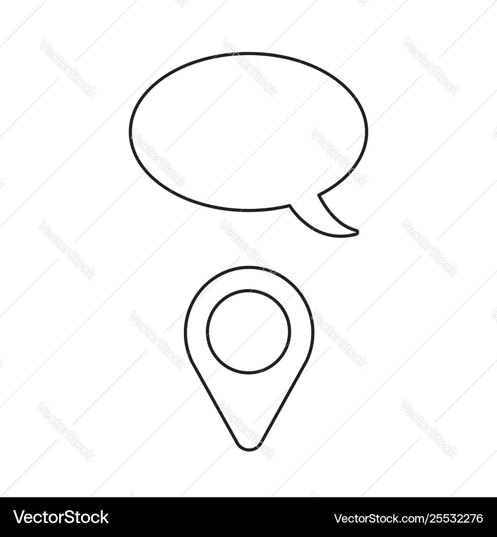 Icon concept map pointer with speech bubble Icon concept map pointer with speech bubble vector image