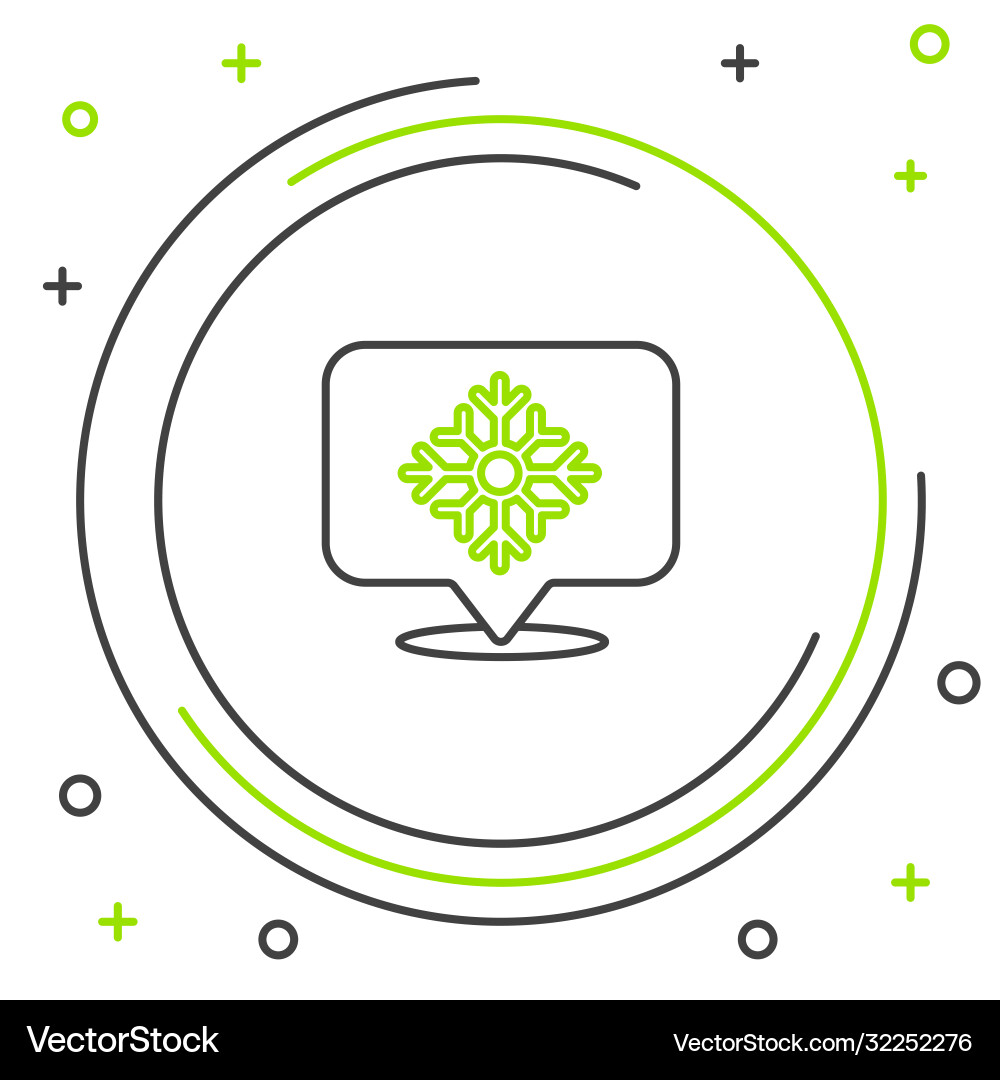 Line snowflake with speech bubble icon isolated Line snowflake with speech bubble icon isolated Vector Image
