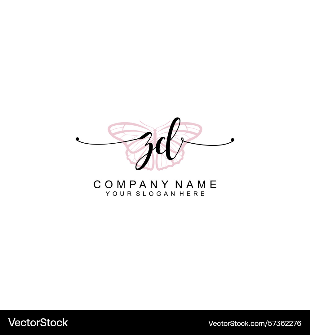 Minimalist handwritten zd initial logos with soft Minimalist handwritten zd initial logos with soft Vector Image