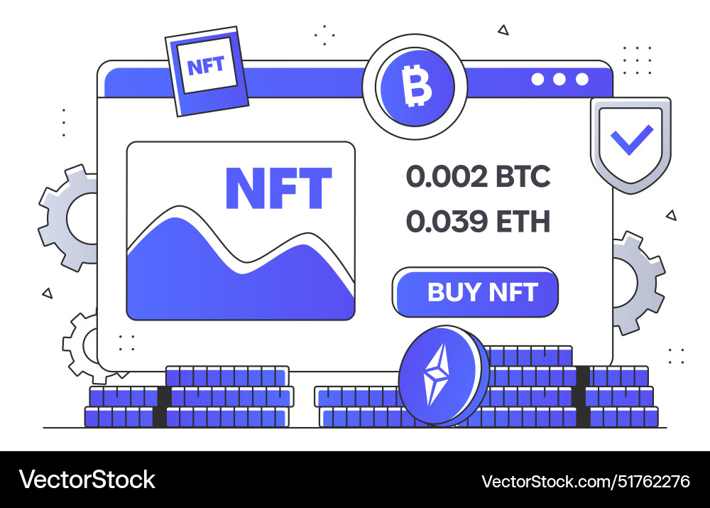 Nft platform concept Royalty Free Vector Image