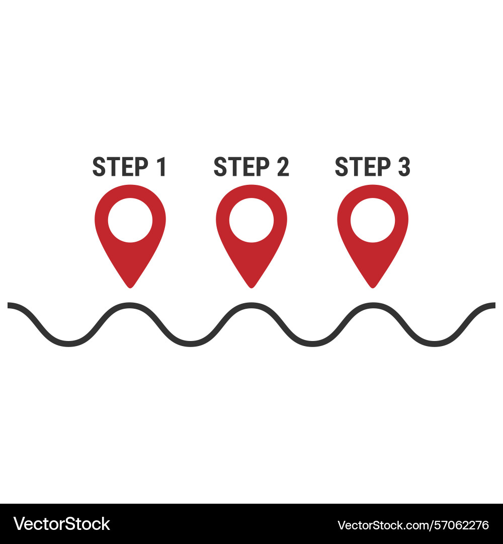 Roadmap style progress tracker vector image
