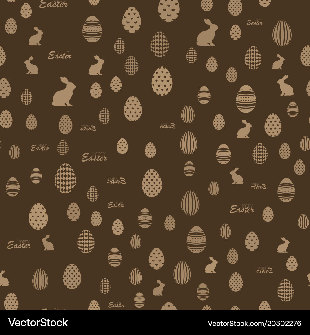 Seamless easter pattern with eggs and rabbit vector image