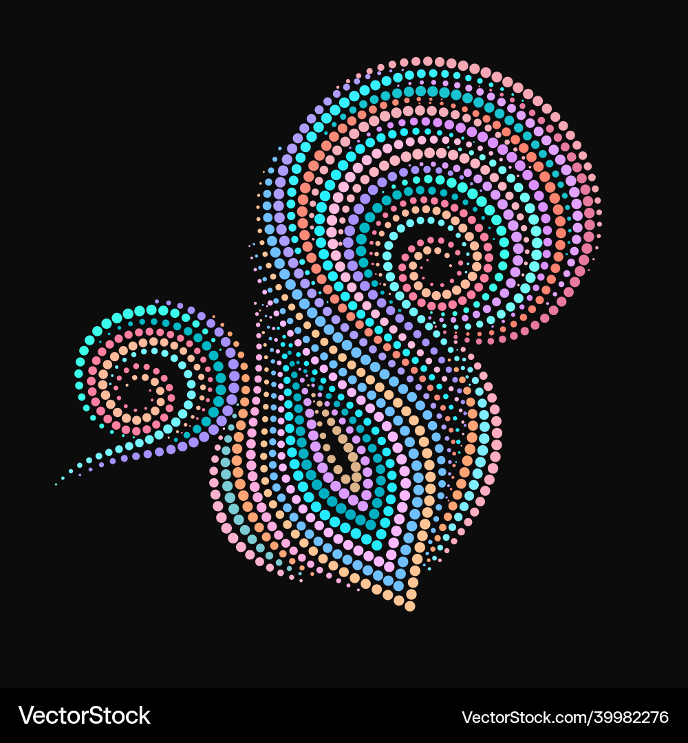 Seashell - a colorful pattern of dots Vector Image