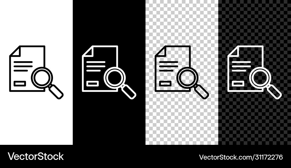 Set line document with search icon isolated Set line document with search icon isolated vector image