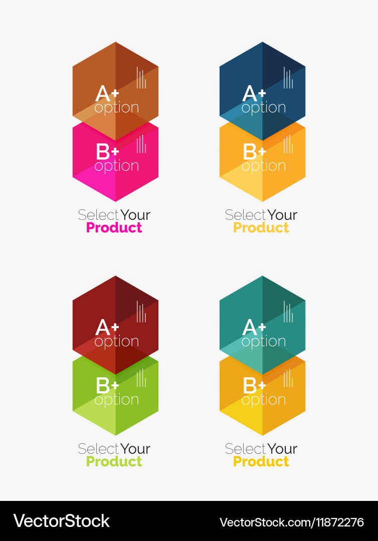 Set of business hexagon layouts with text Vector Image