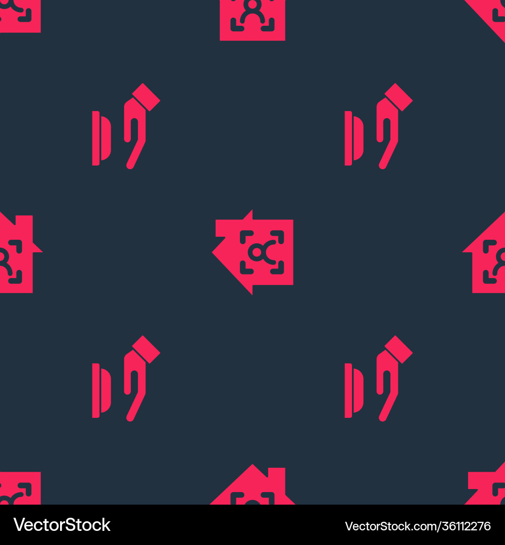 Set palm print recognition and smart home Set palm print recognition and smart home vector image