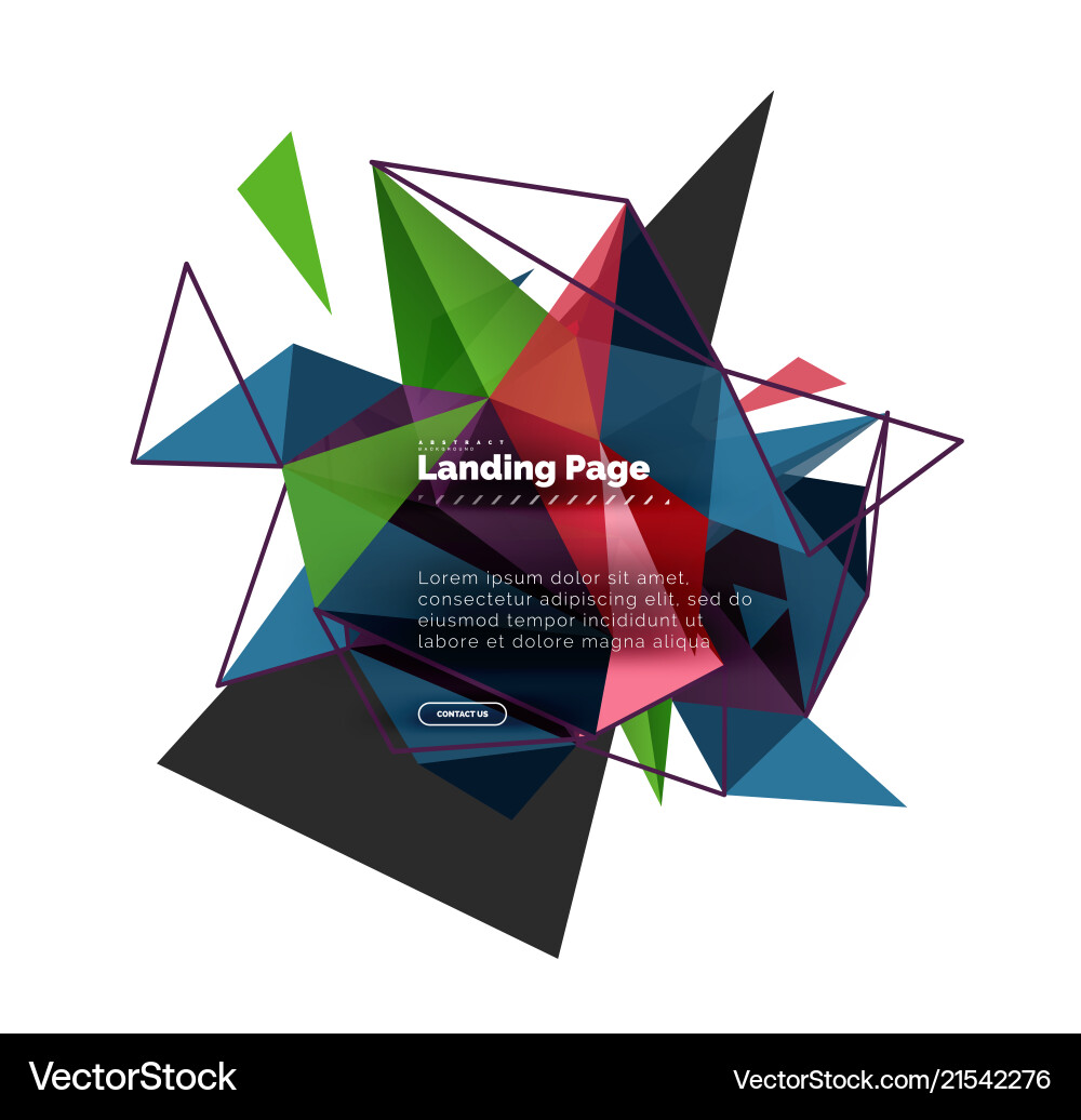 Triangular design abstract background landing Triangular design abstract background landing vector image