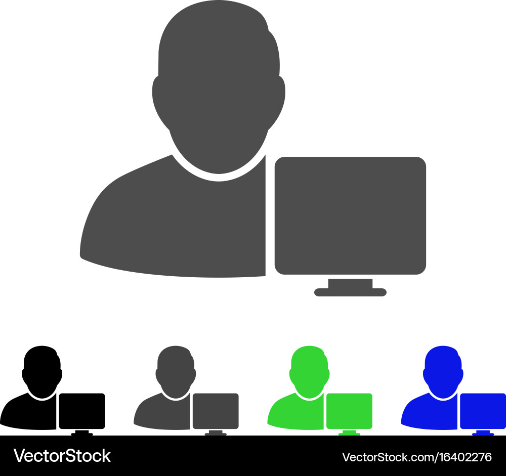 User computer flat icon Vector Image
