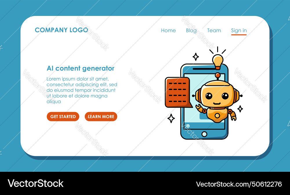 Web page design about using ai to generate Web page design about using ai to generate Vector Image