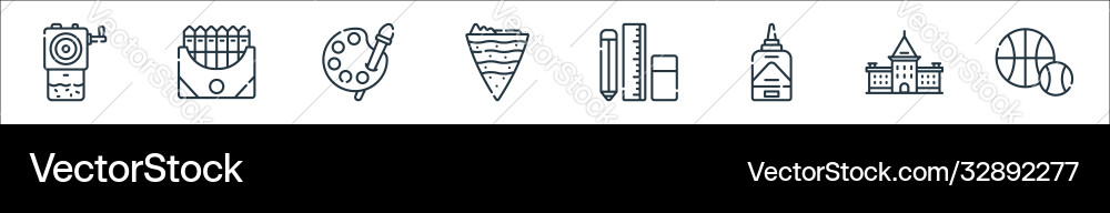 Academy line icons linear set quality Academy line icons linear set quality vector image