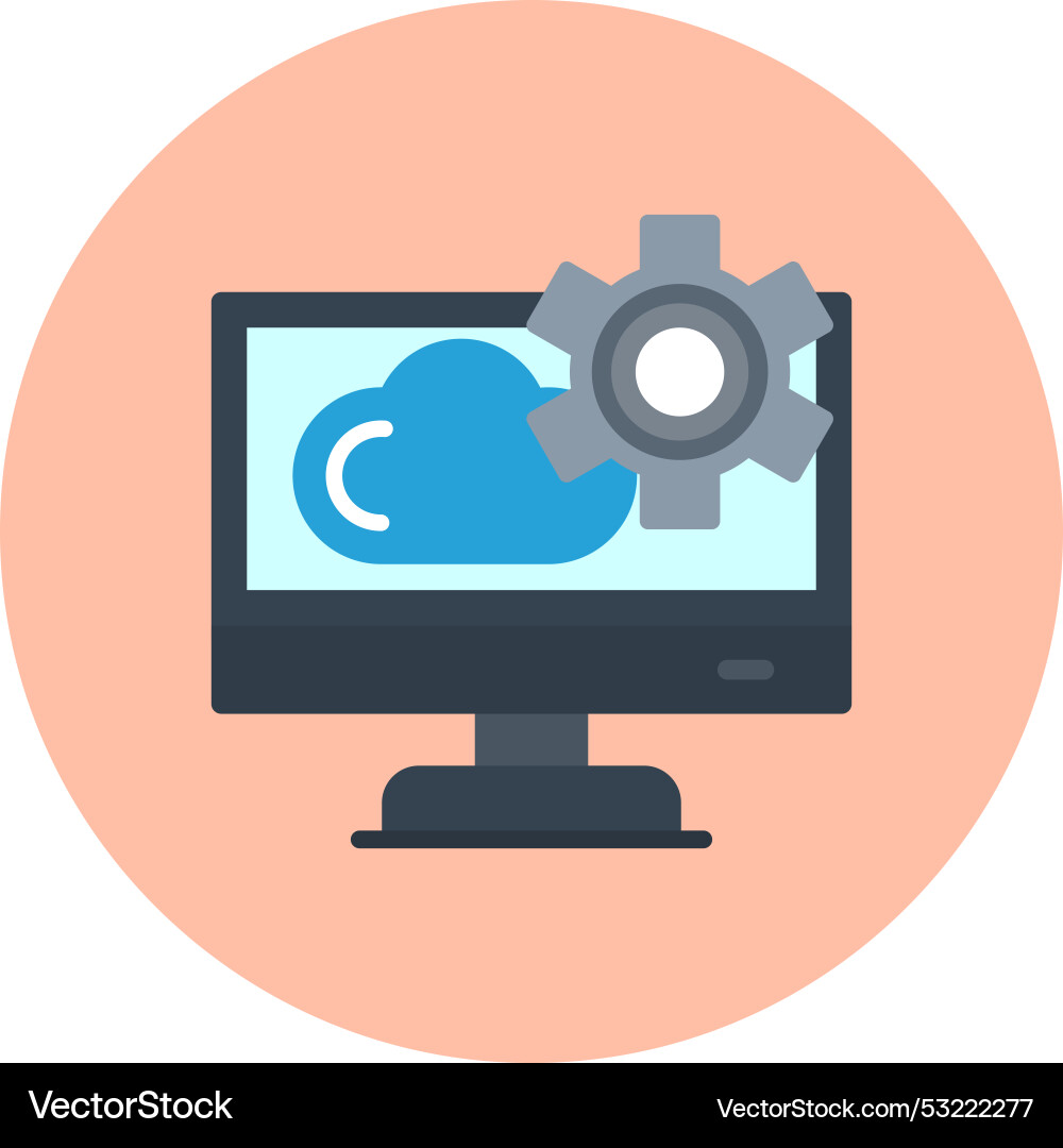 Aplication program interface flat circle icon Vector Image