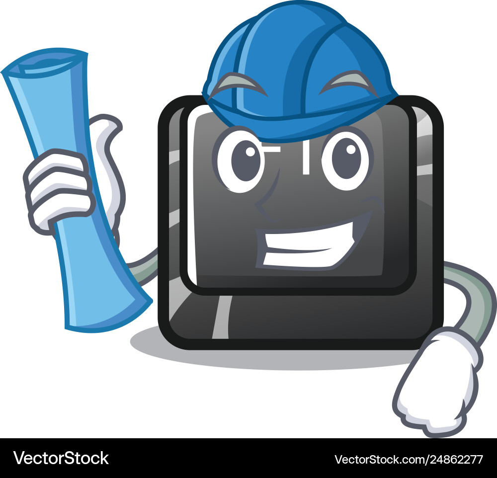 Architect f9 button installed on cartoon keyboard vector image