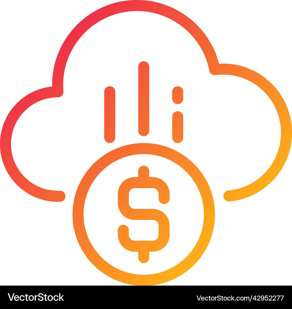 Cloud payment pixel perfect gradient linear icon Vector Image
