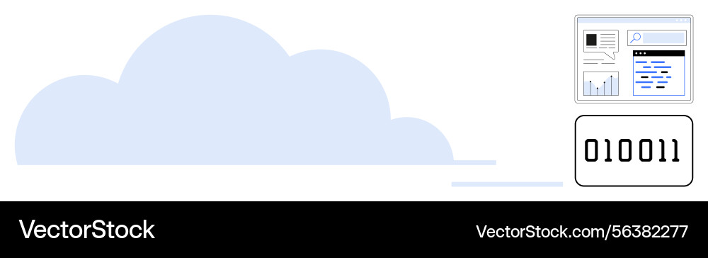 Cloud technology concept with binary code Cloud technology concept with binary code vector image