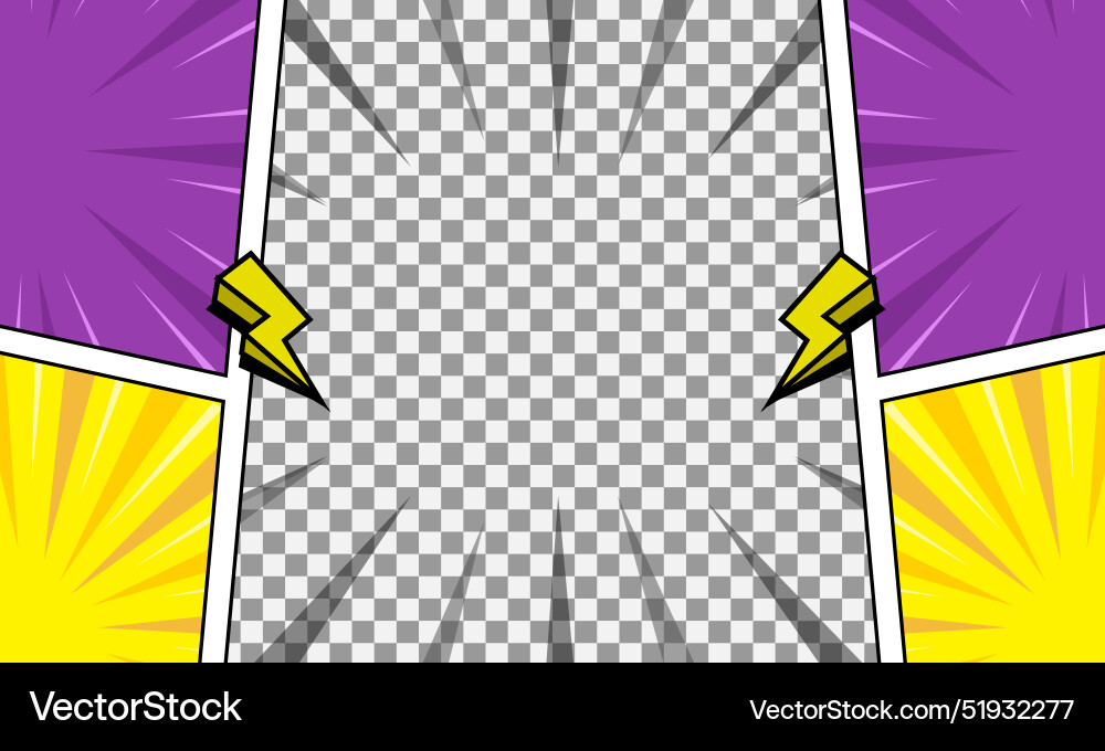 Comic pop art cartoon frame template design – Free Vector | VectorStock