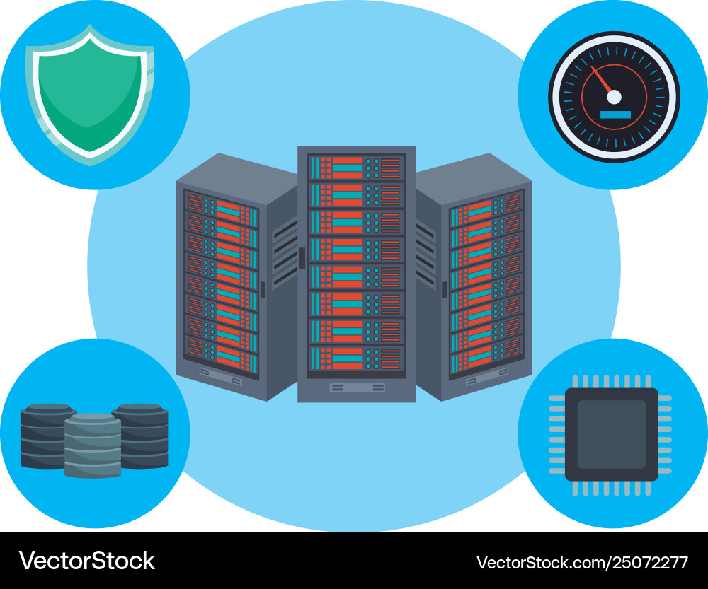 Database storage with icons Database storage with icons vector image