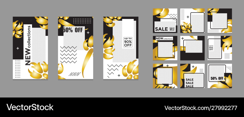 Editable square social network template Editable square social network template Vector Image