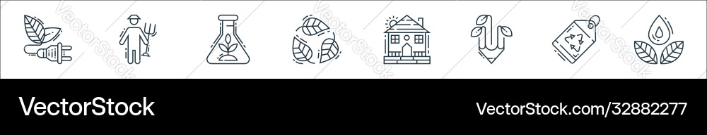 Environment and eco line icons linear set quality Environment and eco line icons linear set quality Vector Image