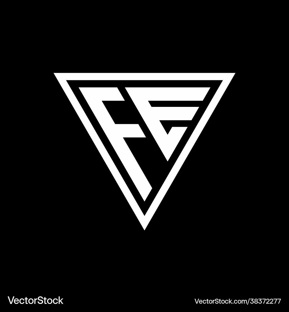 Fe logo monogram with triangle shape designs Vector Image