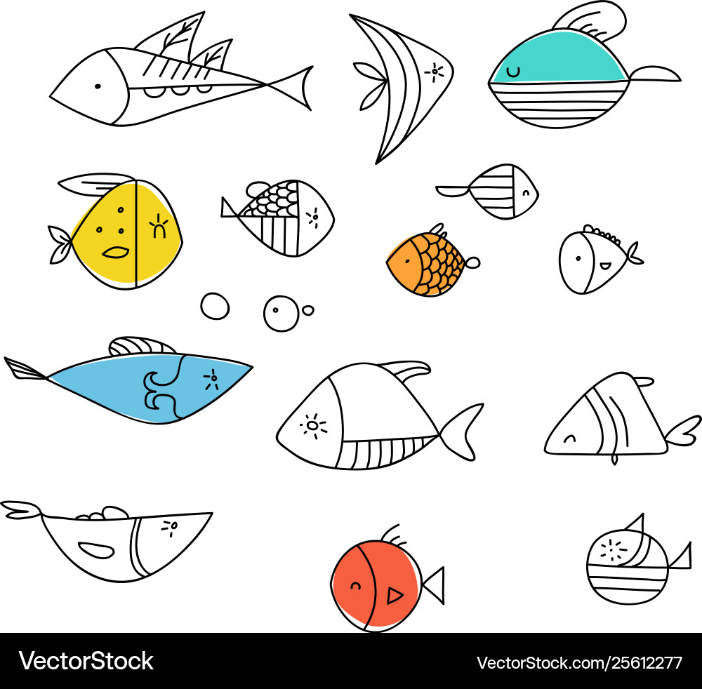 Fish pattern flat seamless design Vector Image