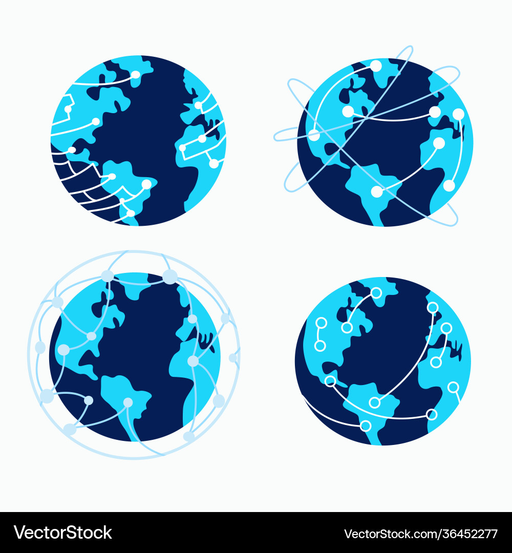 Globe and global digital network Globe and global digital network vector image