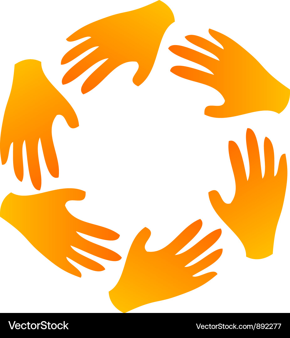 Hands in Circle - Team Unity Vector Image