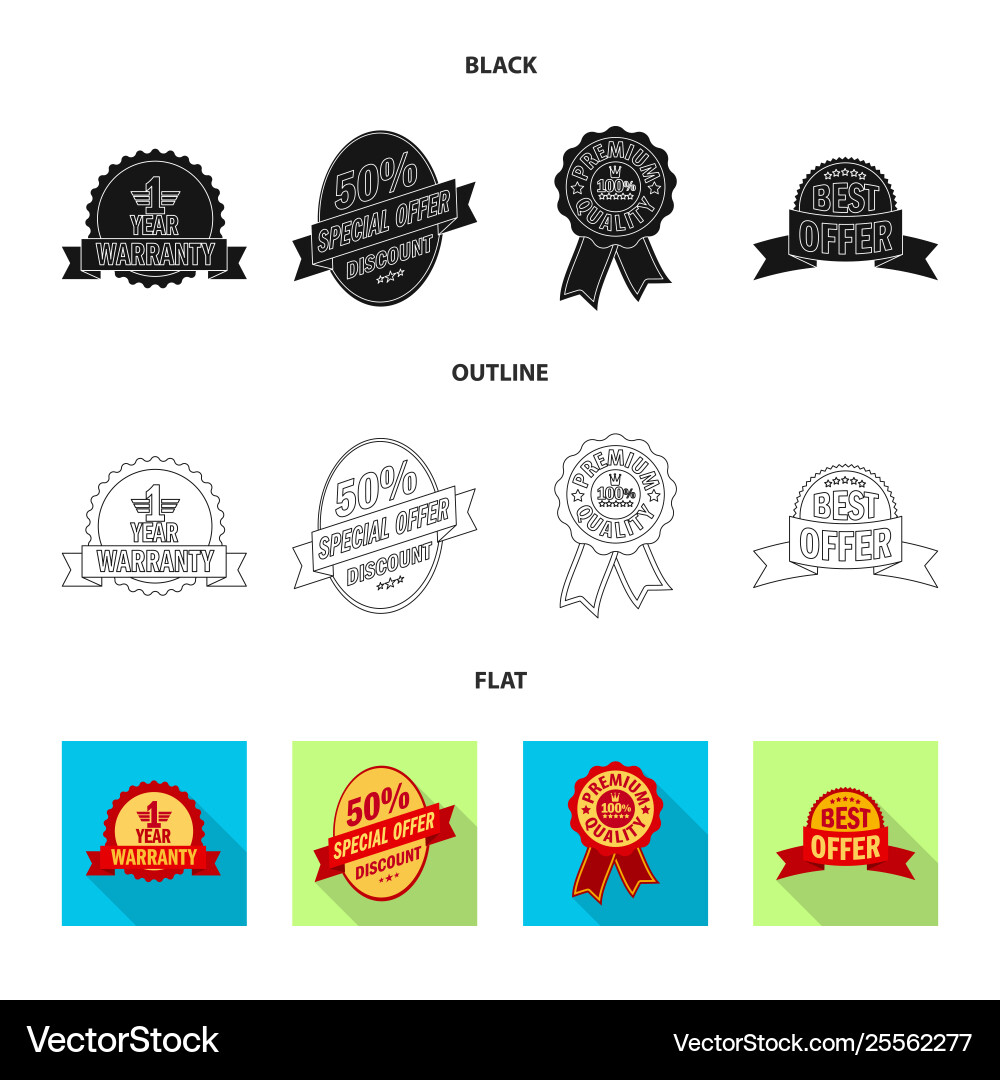 Isolated object emblem and badge logo set Vector Image