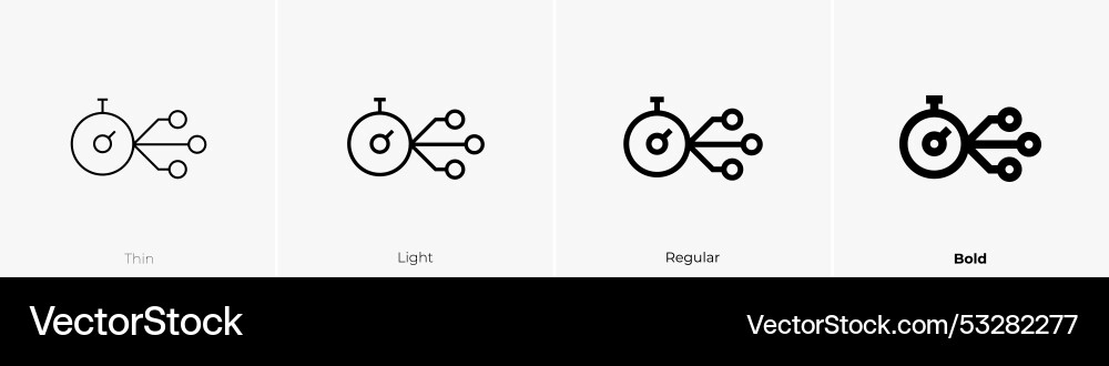 Program icon thin light regular and bold style Program icon thin light regular and bold style vector image