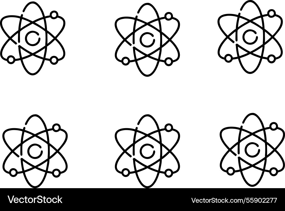 Quantum computer icon set Vector Image