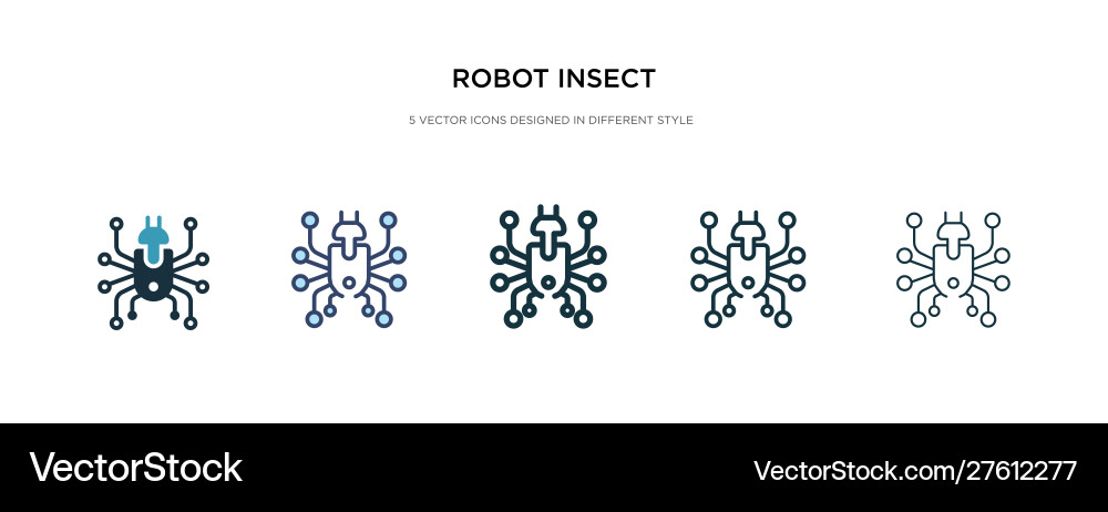 Robot insect icon in different style two colored Robot insect icon in different style two colored vector image