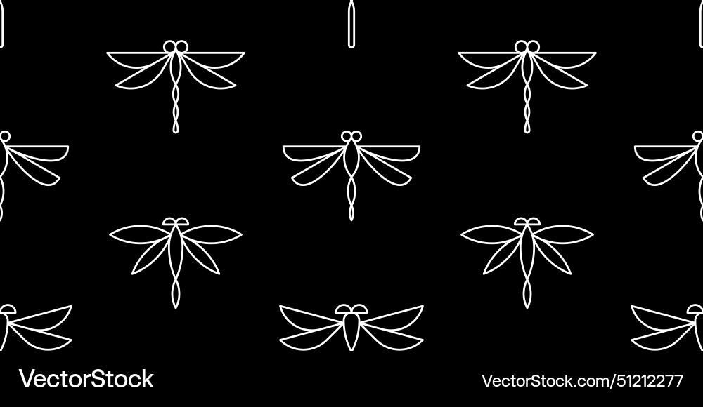Seamless pattern with dragonflys Vector Image