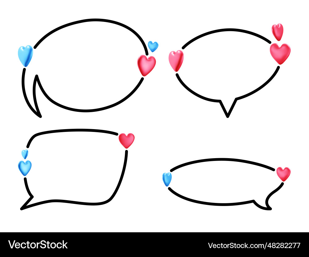 Set of round speech bubbles different shapes Vector Image