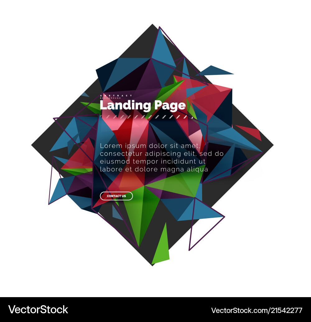 Triangular design abstract background landing Triangular design abstract background landing vector image