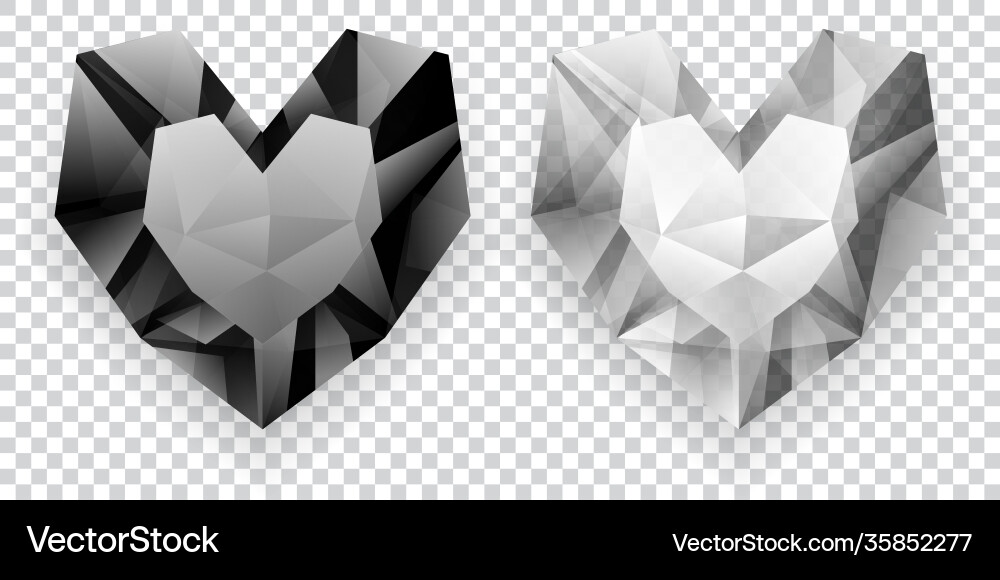 Two crystal hearts Two crystal hearts vector image